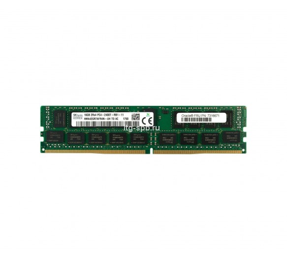 7316671 - Oracle 16GB DDR4-2400MHz PC4-19200 ECC Registered CL17 288-Pin DIMM 1.2V Dual Rank Memory Module