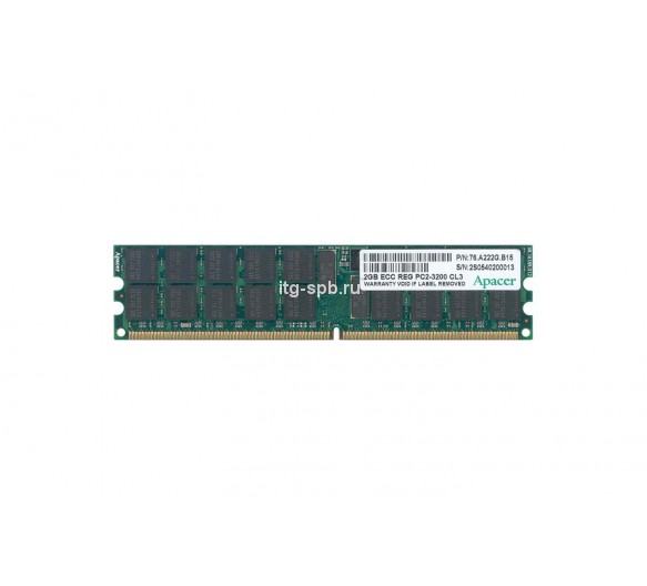 76.A222G.B15 - Apacer 2GB DDR2-400MHz PC2-3200 ECC Registered CL3 240-Pin DIMM 1.8V Dual Rank Memory Module