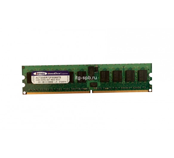 ACT2GER72F8G667S - Actica 2GB DDR2-667MHz PC2-5300 ECC Registered CL5 240-Pin DIMM 1.8V Dual Rank Memory Module