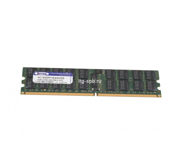 ACT4GER72E4G800S - Actica 4GB DDR2-800MHz PC2-6400 ECC Registered CL6 240-Pin DIMM 1.8V Dual Rank Memory Module