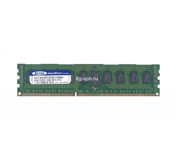 ACT4GHR72P8H1066H - Actica 4GB DDR3-1066MHz PC3-8500 ECC Registered CL7 240-Pin DIMM 1.5V Single Rank Memory Module