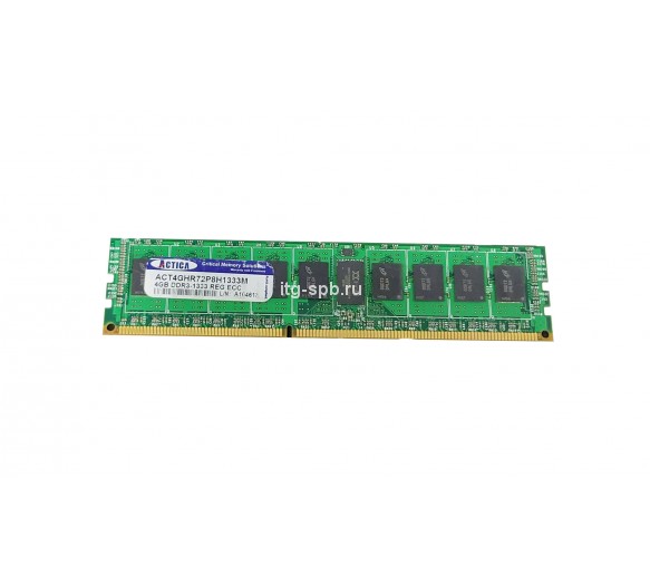 ACT4GHR72P8H1333M - Actica 4GB DDR3-1333MHz PC3-10600 ECC Registered CL9 240-Pin DIMM 1.35V Dual Rank Memory Module