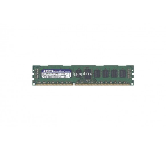 ACT4GHR72P8H1333S-LV - Actica 4GB DDR3-1333MHz PC3-10600 ECC Registered CL9 240-Pin DIMM 1.35V Single Rank Memory Module