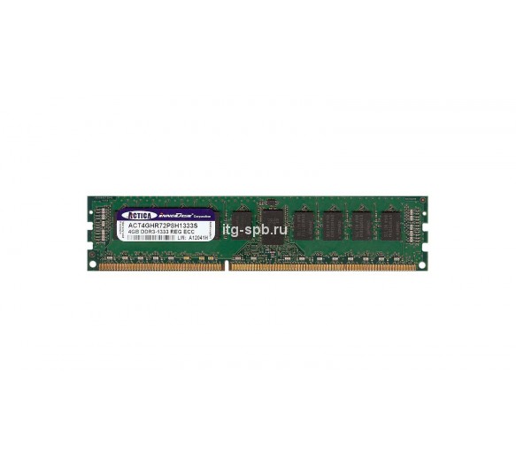 ACT4GHR72P8H1333S - Actica 4GB DDR3-1333MHz PC3-10600 ECC Registered CL9 240-Pin DIMM 1.35V Single Rank Memory Module