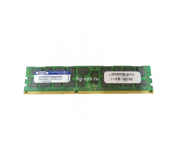 ACT4GHR72Q4G1333 - Actica 4GB DDR3-1333MHz PC3-10600 ECC Registered CL9 240-Pin DIMM 1.35V Dual Rank Memory Module