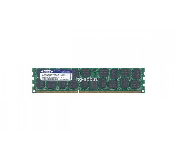 ACT4GHR72R8G1333S - Actica 4GB DDR3-1066MHz PC3-8500 ECC Registered CL7 240-Pin DIMM 1.35V Quad Rank Memory Module
