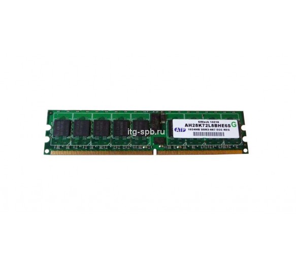 AH28K72L8BHE6S - ATP 1GB DDR2-667MHz PC2-5300 ECC Registered CL5 240-Pin DIMM 1.8V Single Rank Memory Module