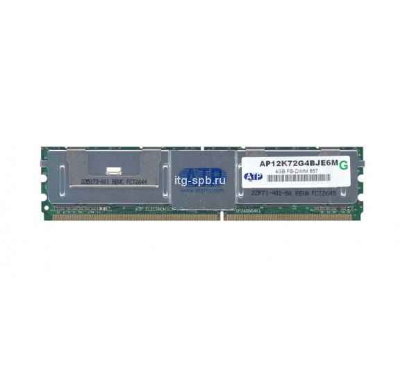 AP12K72G4BJE6M - ATP 4GB DDR2-667MHz PC2-5300 ECC Fully Buffered CL5 240-Pin DIMM 1.8V Dual Rank Memory Module