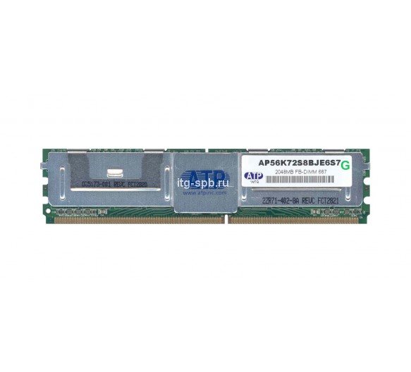 AP56K72S8BJE6S7 - ATP 2GB DDR2-667MHz PC2-5300 ECC Fully Buffered CL5 240-Pin DIMM 1.8V Dual Rank Memory Module