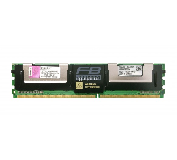 KTH-XW667/16G-G - Kingston 16GB (2 x 8GB) DDR2-667MHz ECC Fully Buffered CL5 240-Pin DIMM 1.8V 2R Memory Module