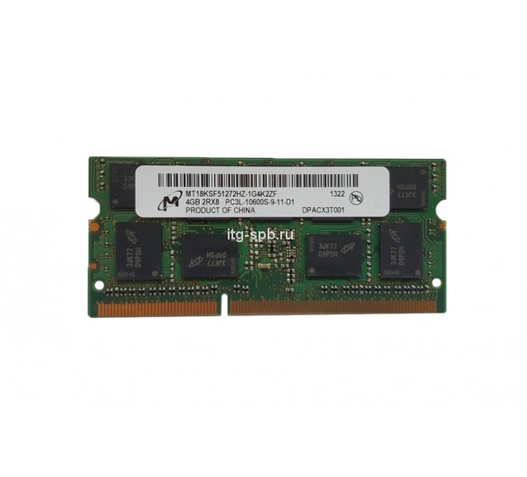 MT18KSF51272HZ-1G4K2ZF - Micron 4GB DDR3-1333MHz PC3L-10600 ECC Unbuffered CL9 204-Pin SODIMM 1.35V Dual Rank Memory Module