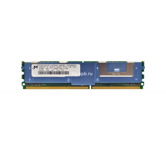 MT9HTF6472FY-667B4E3 - Micron 512MB DDR2-667MHz ECC Fully Buffered CL5 240-Pin DIMM 1.8V Single Rank Memory Module