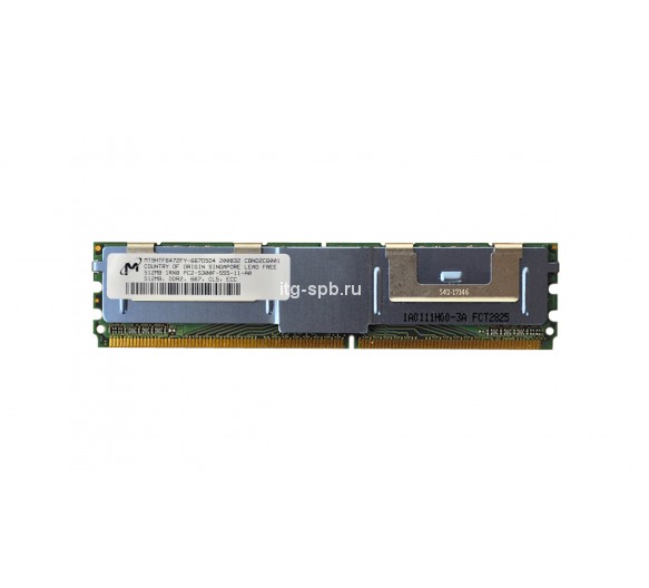 MT9HTF6472FY-667D5D4 - Micron 512MB DDR2-667MHz ECC Fully Buffered CL5 240-Pin DIMM 1.8V Single Rank Memory Module