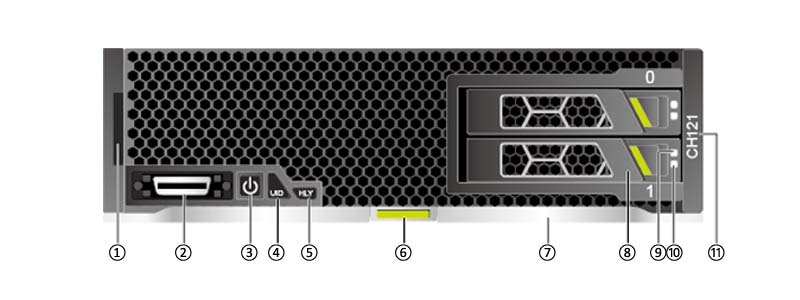 the front panel of Huawei CH121 Compute Node for E9000