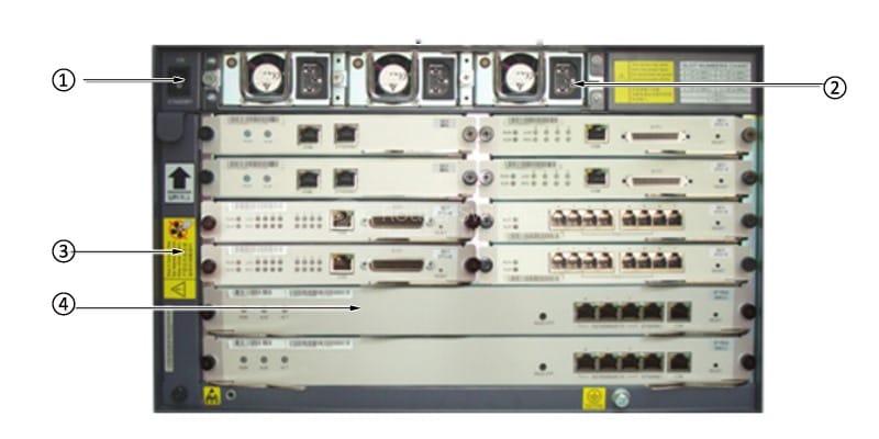 Schematic drawing of the eSpace U1980 rear panel 