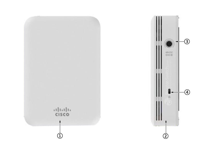 AIR-AP1810W Front View and Left Side