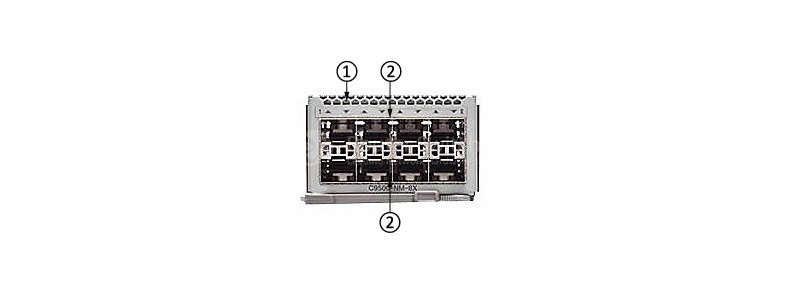 the front panel of C9500-NM-8X