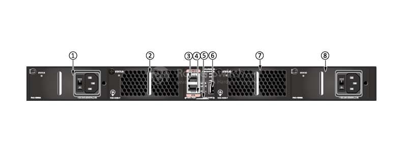 CE5850-48T4S2Q-HI-F front view (power supply side)