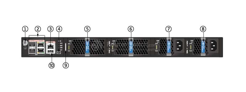 the front (power supply side) panel of CE6850-48S6Q-HI-B