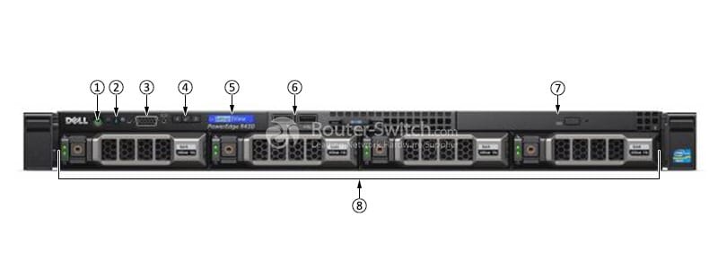 Dell PowerEdge R430 Server 4 3-5 inch cabled hard drive system