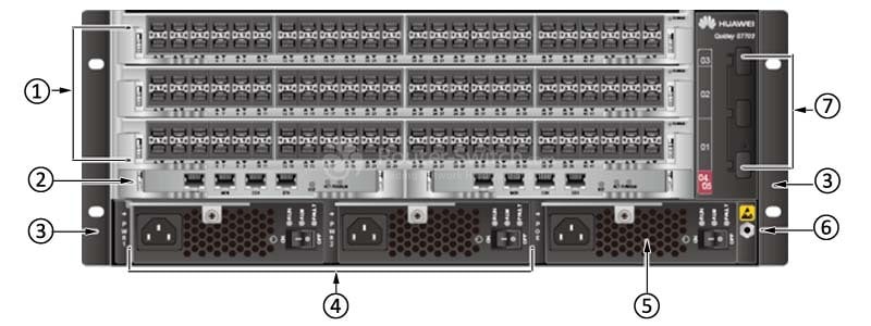 S7703 chassis structure (front view)