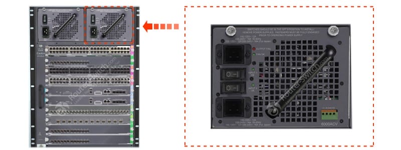 PWR-C45-6000ACV installed in the switch