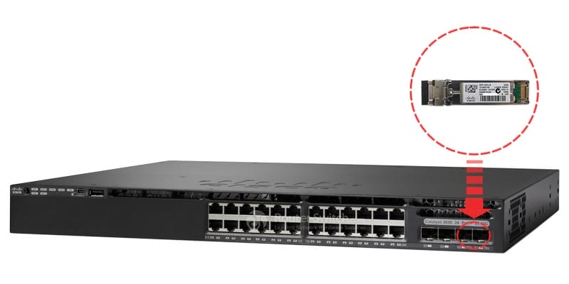 SFP-10G-LR installed in a switch